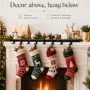 Lineshading Christmas Stocking Holder for Mantel with 8 Sliding Hooks