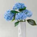 WILD WORKS 4 Pcs 21" Hydrangea Artificial Flowers, Light Blue Latex Real Touch Faux Hydrangeas for Bouquets Wedding Party Table Centerpieces Arrangements Indoor Home Decorations Outdoors, Mother's Day