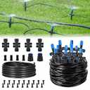 HIRALIY 210FT Quick-Connect Drip Irrigation Kit with Adjustable Fan-Shaped Emitter, Garden Watering System for Plants Vegetable Garden, Saving Water Automatic Irrigation Equipment for Raised Bed
