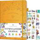 Legend Fitness & Food Journal Nutrition & Workout Planner with Exercise Calendar & Nutrient Tracker Gym Training & Diet Log Book for Women & Men Lasts 3 Months, 7.5'x10' (Amber Yellow) (Smaller Than A4 (7.5x10''))