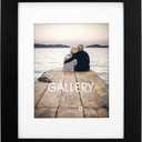 Malden International Designs Black Manhattan 8x10/11x14 Bevel Matted Photo Frame