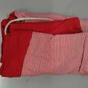 PEIHOT Low Rise Striped Pants for Women Pull On Drawstring Boho Wide Leg Jeans Trendy 2026 (Red, XL)