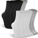 BAMBOO COOL Men's Crew Socks Bamboo Viscose Breathable Rib Dress Socks For Men, Casual Lightweight Comfort 6 Pack (Gray, M)