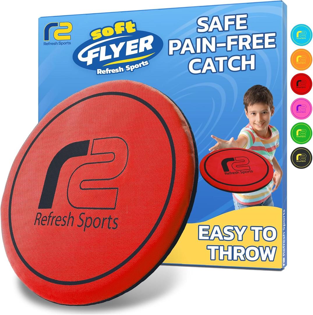 Soft Flying Disc for Kids: Beach Soft Disc - Durable Design Floats On Water - Beach Toys, Pool Toys & Game for Adults Outdoor Fun Camping Games - Boy Gifts & Girls Ages 5 6 7 8 9 10 11 12 13 + (Red)