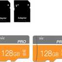 128GB Micro Memory Card Class 10 Memory Card with Adapter Fast Speed TF Card for Tablet/Mobile Phone/Car Audio/Game Console(2 Pcs 128GB)