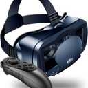 5~7inch VRG Pro 3D VR Glasses Virtual Reality Full Screen Visual Wide-Angle VR Glasses Box for 5 to 7 inch Smartphone Eyeglasses with Remote Control (Black Basic)