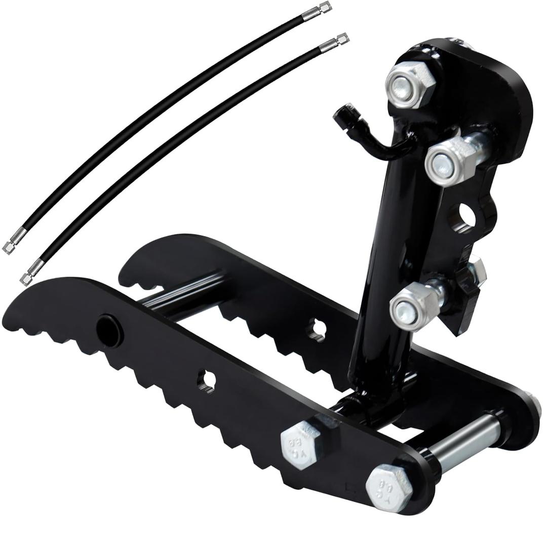 Hydraulic Thumb Clip for Mini Excavators, with 2*M14 Hoses and Screws, Small Digger Attachments fit Most of up to 2 tons (Three Holes-L)