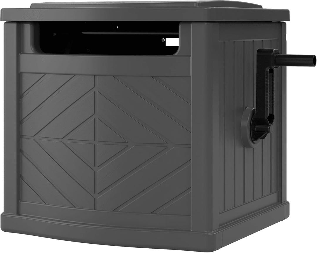 150ft Hose Hideaway Hose Reel, Gray - Retractable Automatic Rewind Garden Hose Reel for Outdoor Yard, Wall Mountable Hose Storage Holder with Compact Design