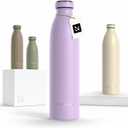 LARS NYSM Stainless Steel Insulated Water Bottle 12oz 17oz 25oz 34oz 51oz | Insulated Thermo Flask for Hot and Cold Beverages | Leakproof Drinking Bottle (Lavender Purple, 25.4oz)