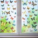 59 Pcs Butterfly Window Decals  Colorful Window Clings to Prevent Bird Strikes, Removable Sliding Glass Door Decals & Peel-and-Stick Window Stickers for Glass Doors, Decorative Cling-On Vinyl