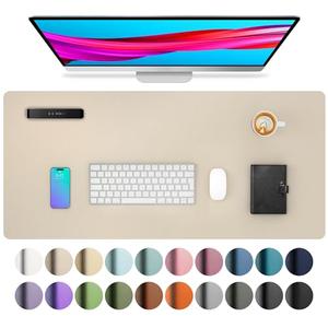 Aothia Leather Desk Pad Protector, Office Mat, Large Mouse Pad, Non-Slip PU Leather Blotter, Laptop Desk Pad, Waterproof Writing Pad for Office and Home (Beige, 31.5" x 15.7")