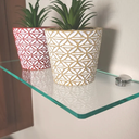 Faux Glass Floating Shelf Size 12"x22",