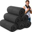 Microfiber Gym Towels for Showering Working Out Quick Dry Negative ions Large Middle Small Sizes Lightweight Gym Towel for Men Women Tennis Sports Towels for Body Hot Yoga Fitness Essentials (16 inch X 27 inch, Black)