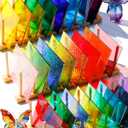 FIVEIZERO 24 Sheets Rainbow Transparent Stained Glass Sheets 4x6 Inch Mixed Color Stained Glass Supplies for Suncatchers, Mosaic Crafts, Fused Glass Supplies, Window Art & DIY Projects