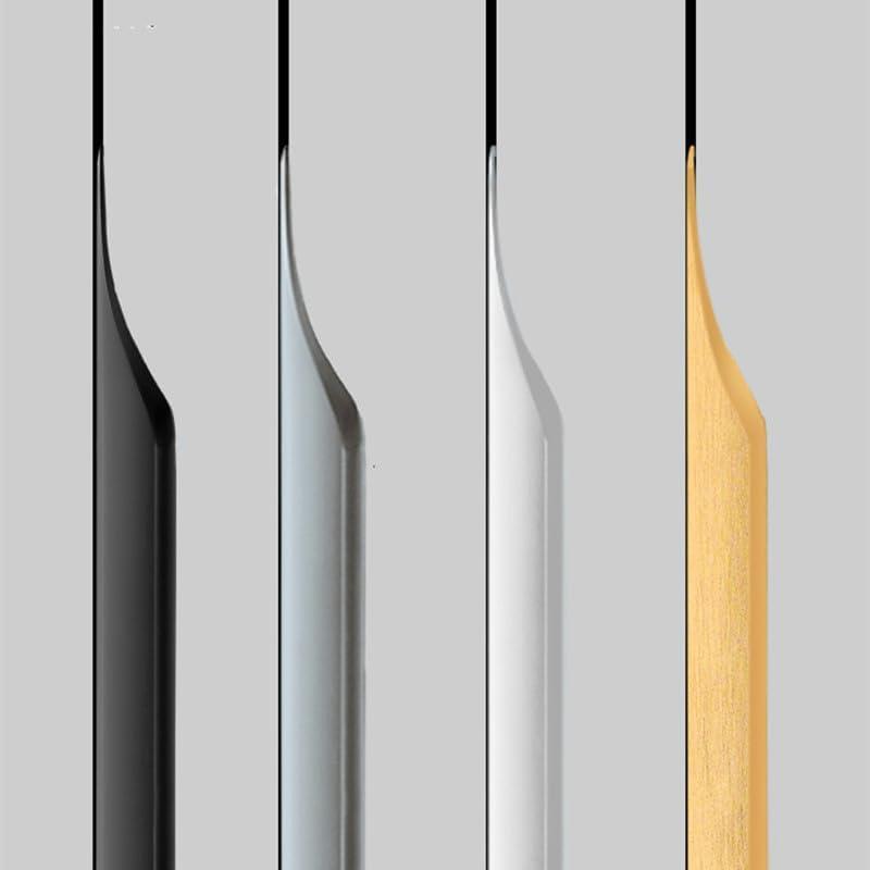 Shozafia 5 Pack Finger Pulls for Cabinets, Streamlined Long Concealed Handle for Home Kitchen Door Drawer Cabinet, Mount Finger Edge Tab Golden Pull Aluminum (Gold,200mm/7.87" Overall Length)