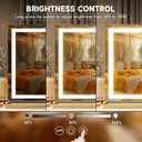 Hasipu Vanity Mirror with Lights, 28" x 20" LED Makeup Mirror, Lighted Makeup Mirror with Dimmable 3 Modes, Touch Screen Control Vanity Mirror Square Gold