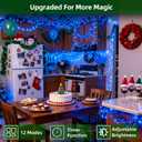 QUHUATU 300LED Christmas Lights Outdoor Indoor Use, 12 Lighting Modes 75ft Christmas Tree Lights with Timer, Dimmable BlueLED StringLightsWaterproof for Yard Tree Wedding Party Holiday Decor Blue