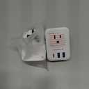 US to UK Plug Adapter 2 Pack, AUOPLUS Type G Ireland Travel Adapter with 4 Electrical Outlets 3 USB Charger, International Power Adapter, Cruise Ship Essentials for USA to Scotland England British