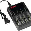 4 Slot Battery Charger Four-Slot Universal Charger Charging for 3.7v Lithium Rechargeable Batteries Compatible 18650 26650 14500 16340 RCR123A 10440 17670 18490 17500 17335 Lithium Battery