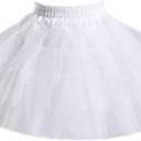 Kids White Mini 3 Layers Wedding Flower Girl Petticoat/Underskirt/Crinoline Slips M