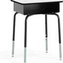 Flash Furniture Billie Open Front Student Desk for Classrooms or Remote Learning, Height Adjustable School Desk with Metal Book Box, Gray/Black