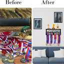 Medal Hanger Display with Trophy Shelf - Durable Metal Rack for Award Ribbon Hanger Holds Up to 16 Medals 5 Trophies - Ideal for Sports Fan and Daily Use Christmas Halloween and Birthday Gifts