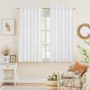 NICETOWN Non-See-Through White Sheer Curtains 48 inches Long 2 Panels, Rod Pocket & Back Tab Privacy Window Treatments Light Filtering Drapes for Bedroom, 2 Panels, W52 x L48