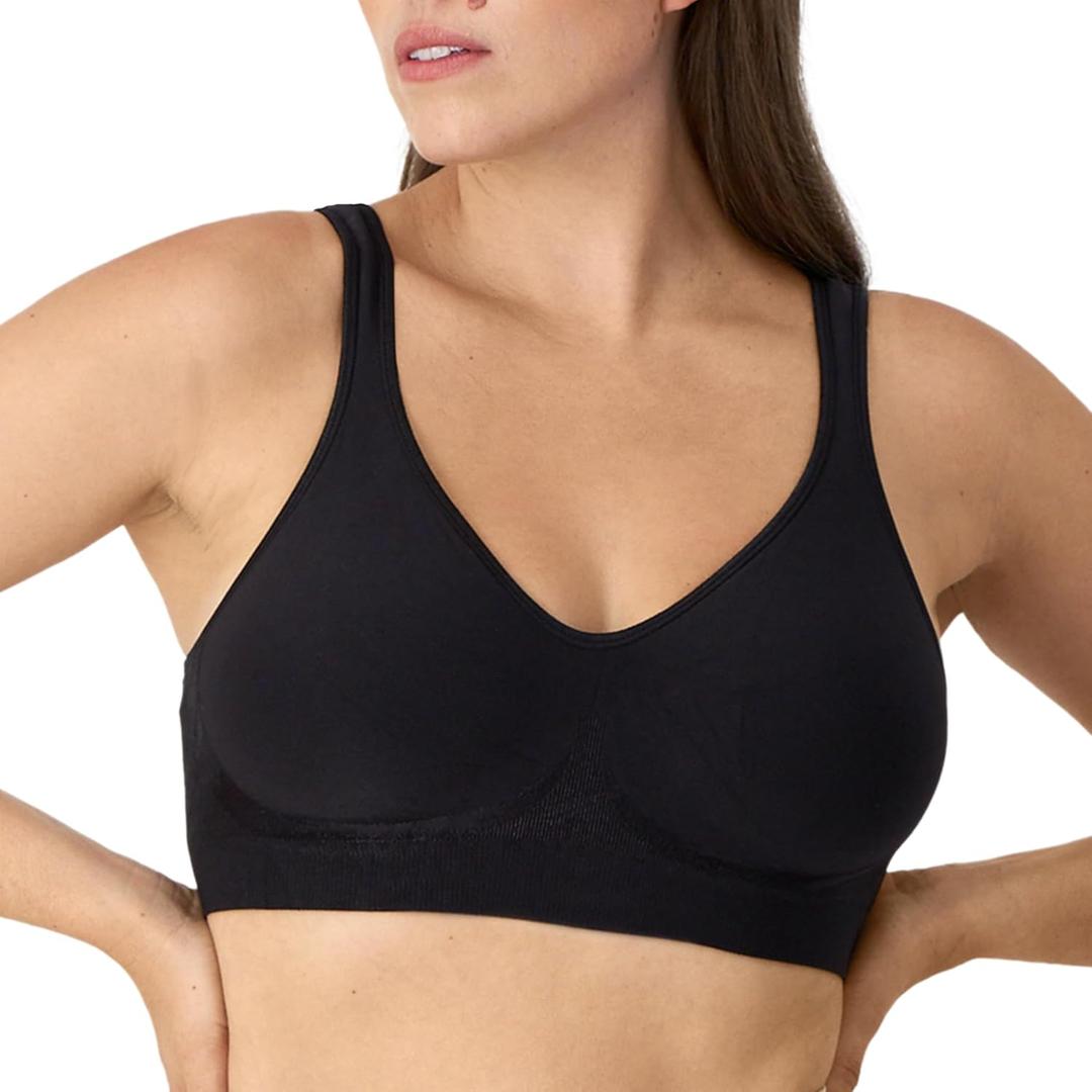 Bali Women's Wireless Bra, Comfort Revolution Seamless T-Shirt Bras for Women, ComfortFlex Fit (Black, M)