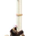ANWA 32" Tall Cat Scratching Posts for Indoor Cats, 3-in-1 Vertical Cat Scratching Post with Plush Toys, Premium Sisal Post for Cats at All Ages with Reinforced Stable Base, Beige