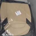 YORKNEIC Seat Covers Leather Waterproof Car Seat Covers Full Set Automotive Seat Protectors (Full Seat, Black & Beige)