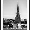 Hoikwo 24x36 Black Plastic Frame with Plastic Cover, Display Pictures 20x30 with Mat or 24x36 Without Mat, 1 Pack 24 by 36 Frame for Wall Hanging