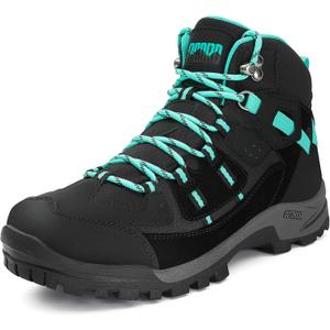 R CORD Womens Waterproof Hiking Boots Ankle Hiking Boots for Women Durable Hiking Shoes for Outdoors Black Size 7