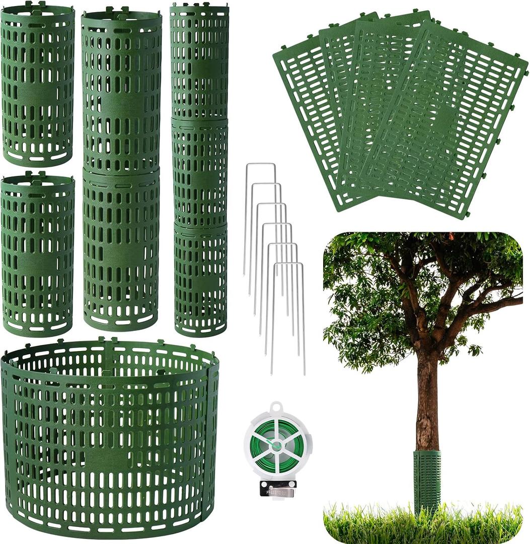 10pcs Tree Trunk Protector, Tree Guards Trunk Protector with Twist Ties, Resizable for Various Size Trees or Plants, Preventing Tree Bark Damage from Pruners, Mowers, and Rodents