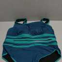 Eytino Womens Plus Size Bikini Sets High Waisted Scoop Neck Bahting Suits Two Piece Color Block Swimsuits, Size 1X 