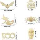 Anditoy 60 PCS Wooden Slices Hanging Ornaments Halloween Crafts for Kids DIY Decorations Indoor Party Supplies