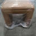 Get Set Style Vanity Stool Chair,Modern Leather Ottoman Foot Stool with Wooden Legs Sofa Bench Footstool Extra Seat for Vanity,Makeup Room,Living Room,Entryway,Office (Fully Assembled)