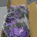 Sggvecsy Artificial Fake Hanging Flowers Plants for Outdoor Outside Spring Summer Decoration 4PCS Faux Silk UV Resistant Realistic Morning Glory Trailing Vines for Home Porch Patio Balcony(Purple)
