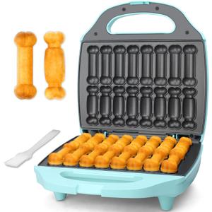 Baker's Friend Dog Treat Maker Machine in 2 Shapes, 16 Bones Dog Treat Molds Gifts for Dog Lovers, Personalized Dog Gifts, Snack Machine, Brush & Recipes Included, Aqua