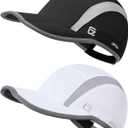 GADIEMKENSD 2 Pack Reflective Foldable Sports Hat UPF 50+ Sun Protection Outdoor Run Hats for Men and Women (One Size, Black+white)