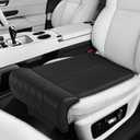 Car Seat Leg Extender Support Pad, Leather Leg Rest Pillow W/Breathable Perforations & Memory Foam, Anti-Wrinkle Surface Universal Car Seat Cushions Fit for Most Vehicles, Chairs, Black