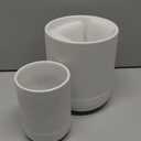 LE TAUCI Utensil Holder for Kitchen Counter, 7.3"+5.4" Fluted Ceramic Utensil Crock Organizer for Countertop, Heavy Large Holder for Spatulas, Spoons, Set of 2, White, Kitchen Counter Decor