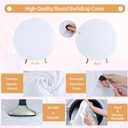 Gallety 7.2FT White Round Backdrop Cover with Size Adjuster & 4 Metal Clips, Universal Fit for 5ft-7.2ft Circle Stand, Polyester Fabric Arch Cover for Wedding, Birthday Party, Videos Photography Decor