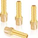 KOOTANS 4pcs Brass Hose Barb Fittings 5/16" Hose Barb to 1/8 NPT Male Thread Air Hose Fittings Brass Quick Coupler Air M Type Adapter Connector Fitting