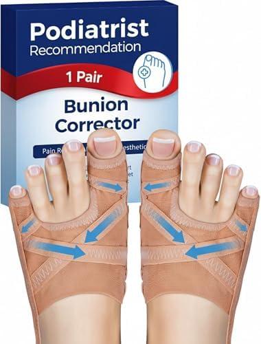 Habioer Bunion Corrector for Women & Men, Breathable Toe Straightener for the Thumb and Little Toe, Comfortable & Adjustable for Day/Night Use, Bunion Relief Splint(1 Pair, Small)