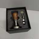 KNODOS 54mm Espresso Tamper For Breville Machines Calibrated Tamper Tool Espresso Walnut, AutoLeveling and 30lb Spring Loaded Design Coffee Tamper With Stainless Steel 53.35mm Ripple Base