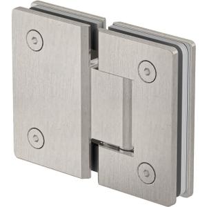 180 Degree Glass Shower Door Hinges, Heavy Duty Brushed Nickel Glass Door Hinge for Bathroom, 1 PCS 304 Stainless Steel Shower Door Hinges for 1/4" to 1/2" Frameless Shower Door