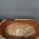 Large Oval Wooden Yarn Bowl Set  Portable Crochet Bowl with 9 Knitting Hooks + 5 Hooks + Yarn Ball, Complete Holiday Gift for Beginners & Enthusiasts Mother's Day gift (Walnut color)