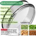 Tlence 9" Stackable Stainless Steel Seed Sprouting Kit, 3-Tier Mesh Germination Tray, Seed Sprout Grower with Lid Base, Microgreens Propagator for Beans Peas Broccoli Wheat Grass, Soil Free