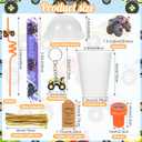 Kolewo4ever 244 Pieces Monster Truck Party Gifts Set Monster Truck Party Supplies Jam Birthday Decorations with Cup Straw Keychain Sticker Thank You Tags