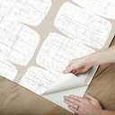 RoomMates RMK12347PL Mid-Century Beads Peel and Stick Wallpaper, Tan, White